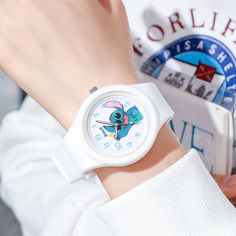 Последние детские часы Stitch для девочек, силиконовый ремешок, круглые кварцевые детские часы, для мальчиков, студенческие часы, подарок, игрушки Para Ninos