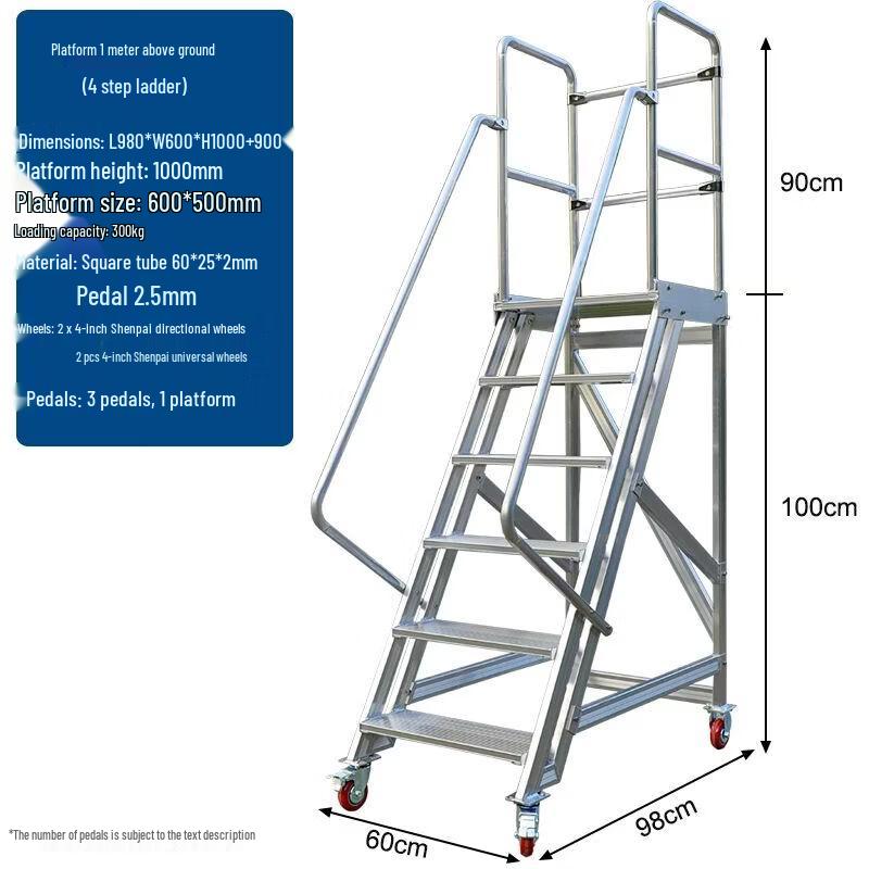 Heavy-Duty Aluminum Mobile Platform Ladder