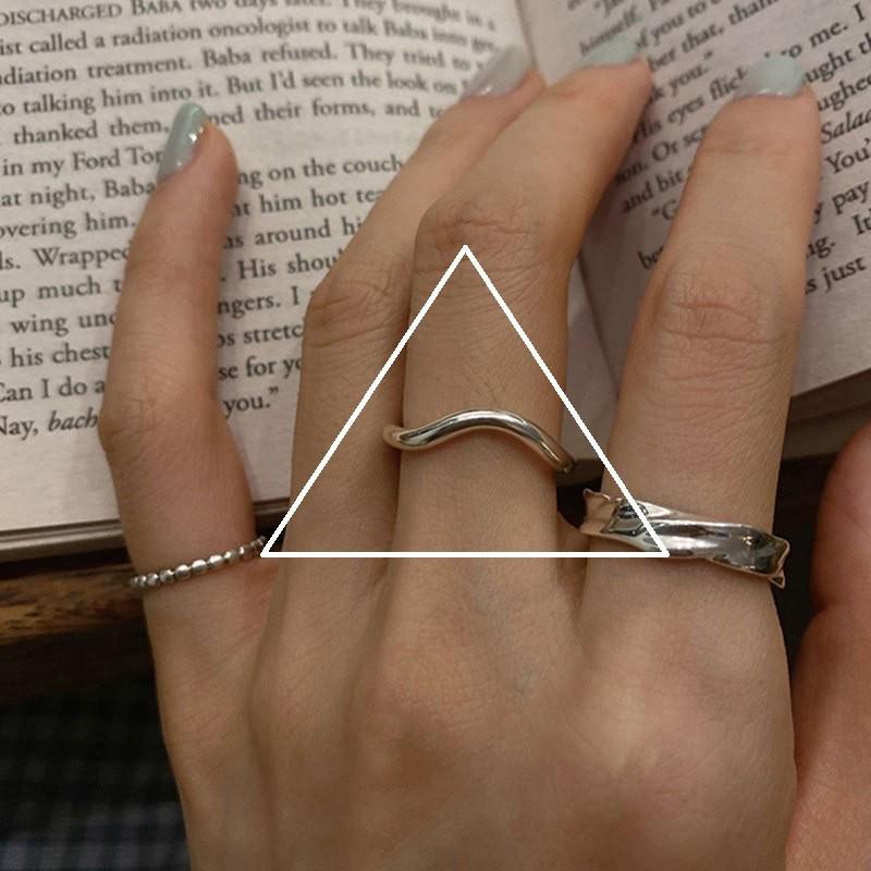 Корейское кольцо из стерлингового серебра 925 пробы в ретро-дизайне для женщин - Не тускнеющее, Высококачественное ювелирное изделие для пальца в стиле цепочки