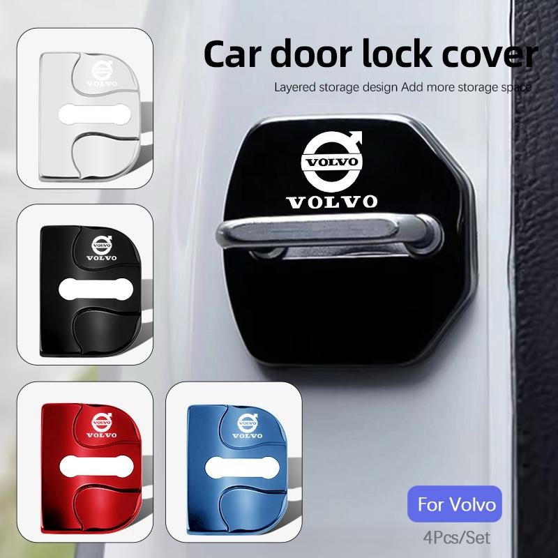 4pcs Car Door Lock Cover Antirust Protective Cap For Volvo Xc60 XC40 EX40 Xc90 S60 S90 EX30 V40 V60 V50 V90 S80 C40 V70 XC70 C30