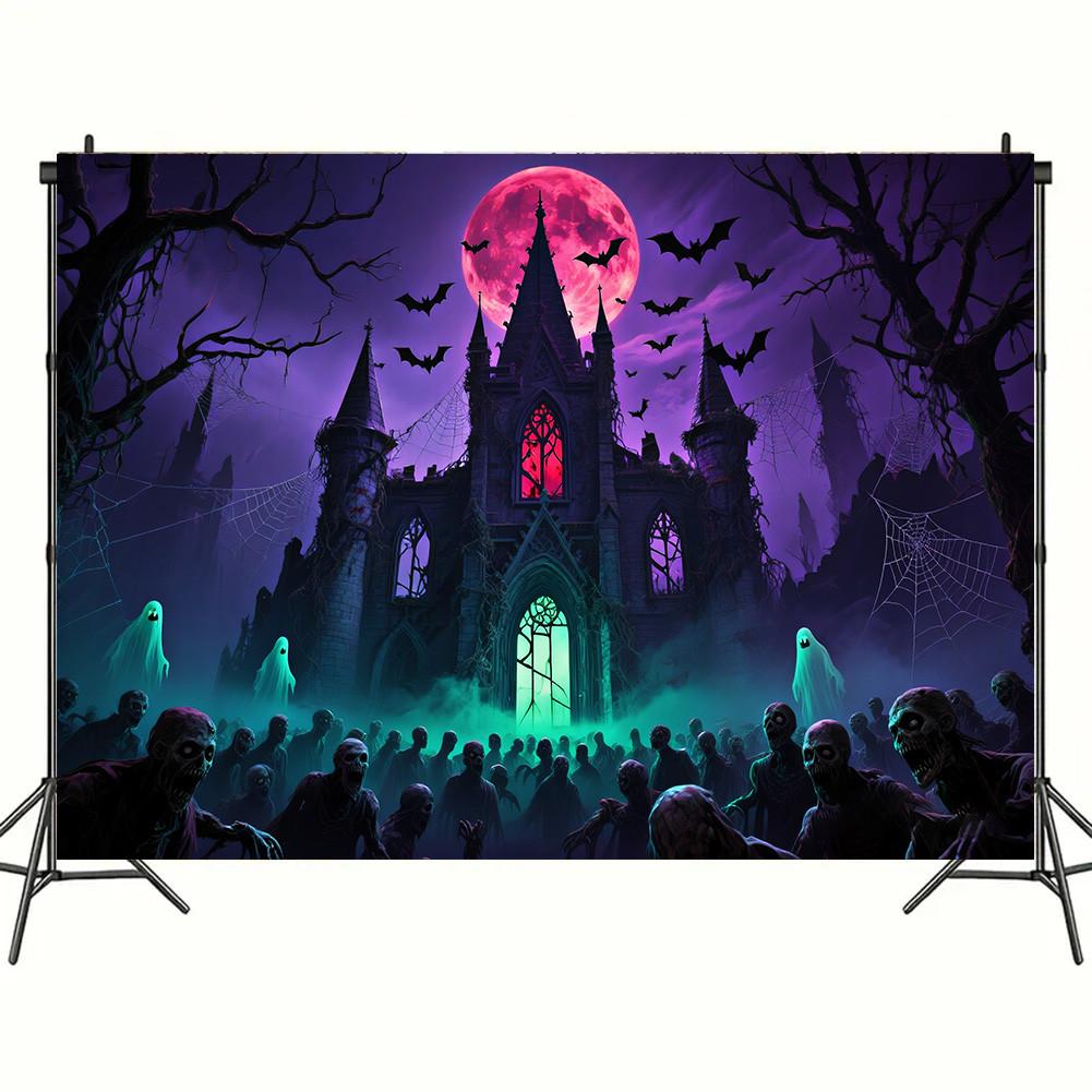 Horror Haunted House Tapestry Photography Background Halloween Vampire Scary Ghost Photo Studio Portrait Decor Backdrop