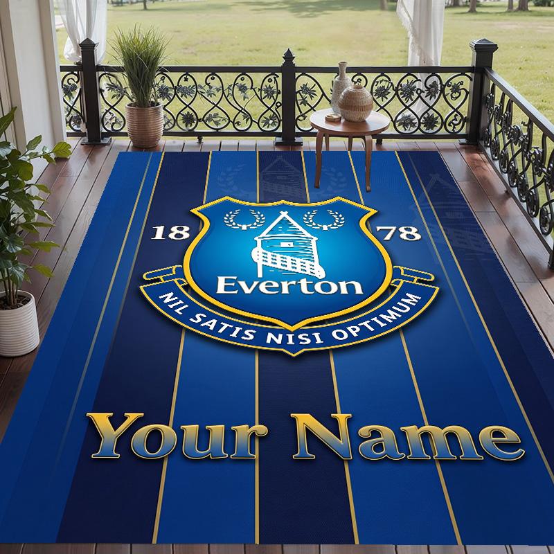 Custom Text Printed Rug Everton FC Non Slip Floor Carpet For Home Room Decor