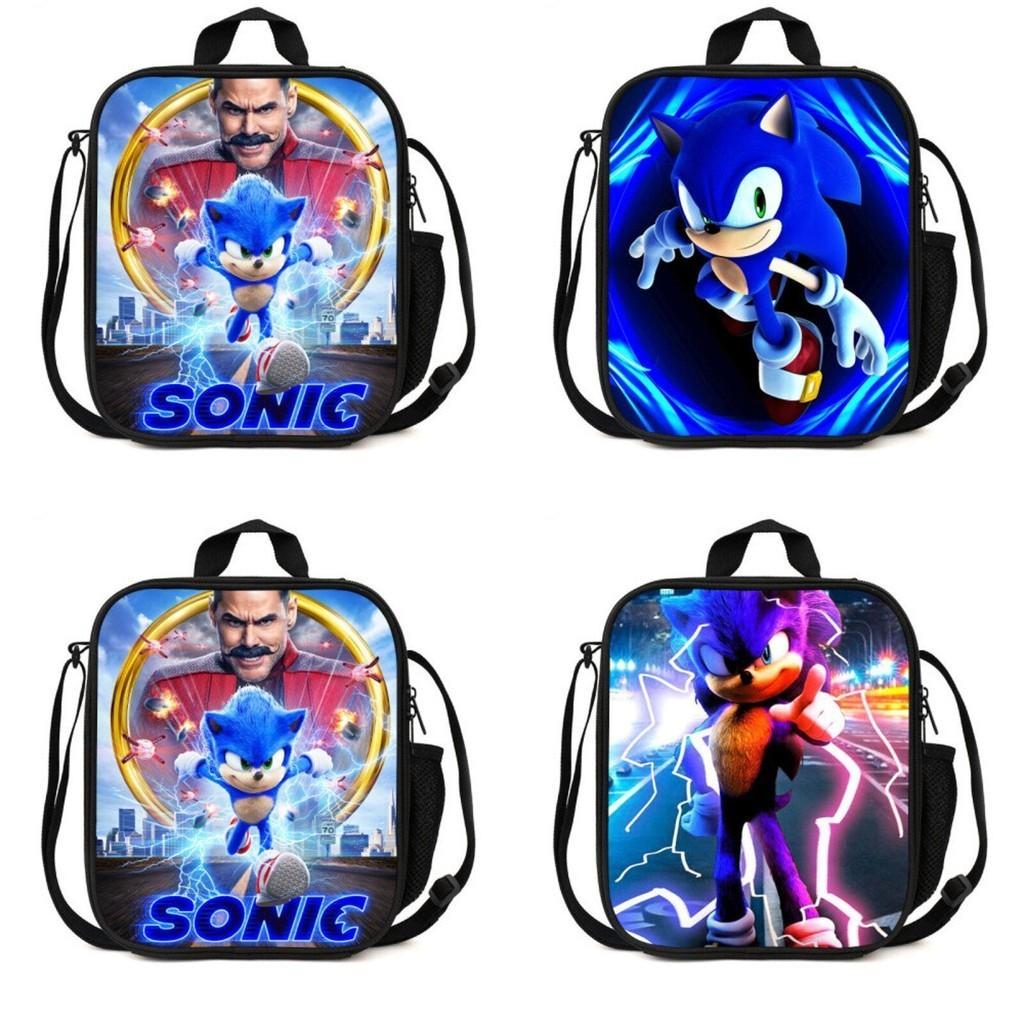 Сумка для ланча Sonic Hedgehog Стильная наплечная сумка для детей и взрослых Большая вместимость Дорожная сумка