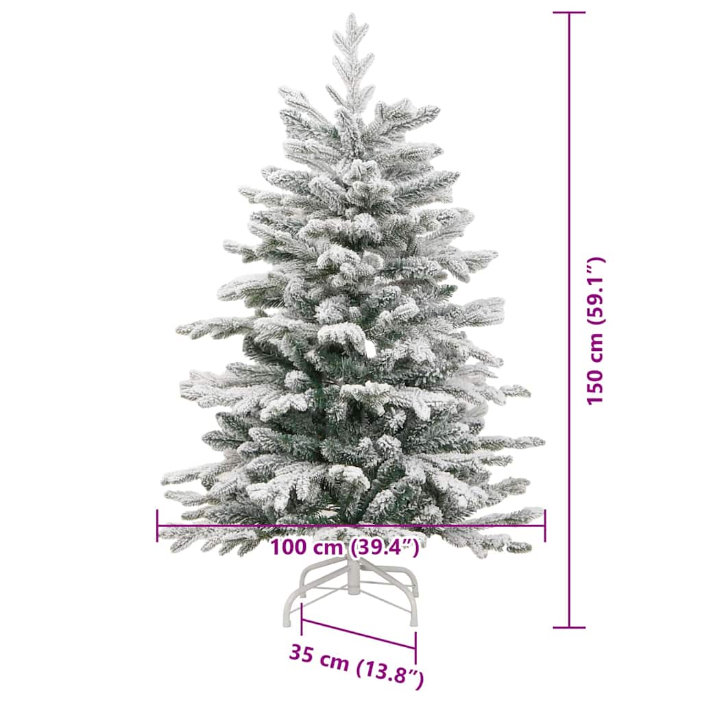 Artificial Foldable Christmas Tree White 150 cm PE and PVC