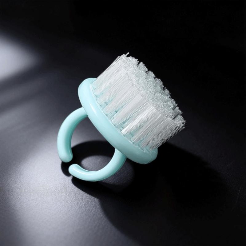 Pack Of 4 Round Head Nail Cleaning Brushes In Macaron Colors For Gentle Nail Hygiene Ergonomic Grip And Portable Travel Friendly Design