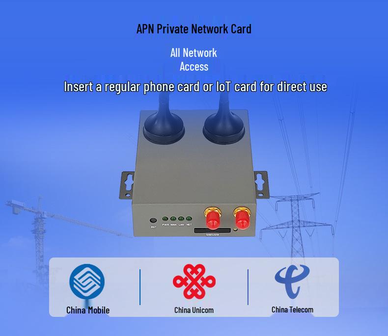 4G Industrial Router with Card Slot to Ethernet & All Netcom Support, RS-485 Port, CE/FCC/18031 Certified