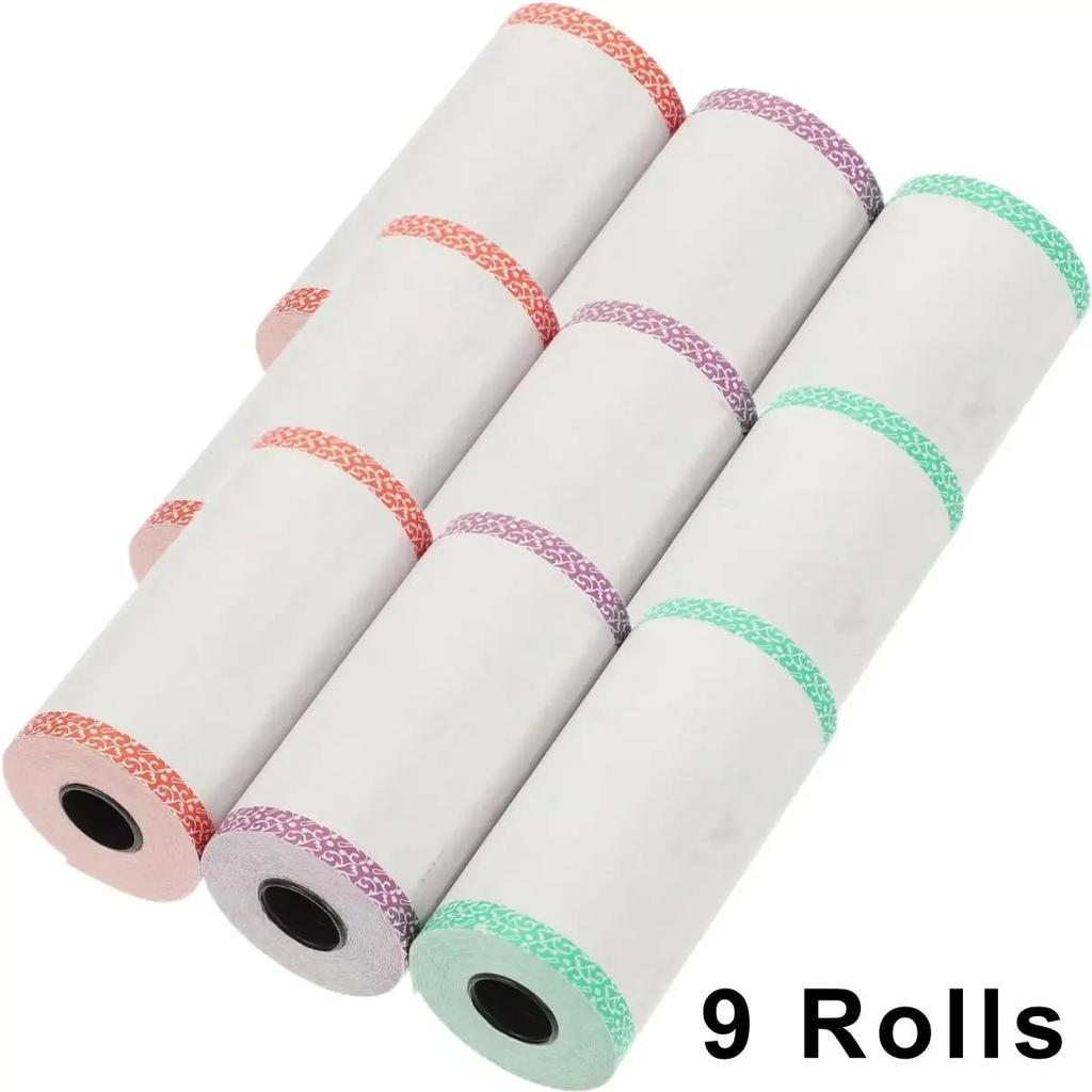 3/6/9/12 рулонов термобумаги с цветными краями, 57*30 мм, для термопринтера чеков мини-принтера