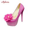 Модные туфли-лодочки Aphixta с жемчужными цветами, горячая распродажа, для вечеринок, дискотек, танцев, женские, платформа 5,5 см, супервысокий тонкий каблук 16 см, модные туфли-лодочки