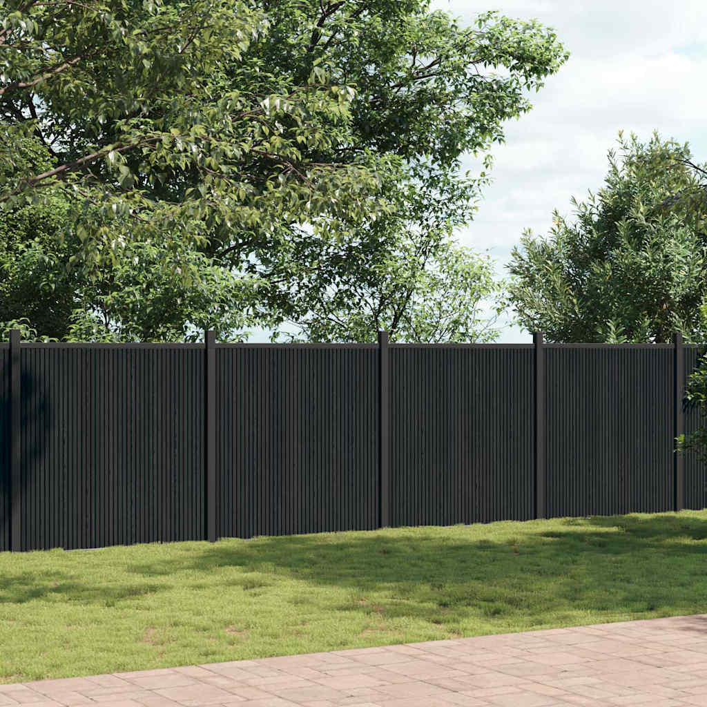 Fence Panel Gray 872 x 186 cm WPC