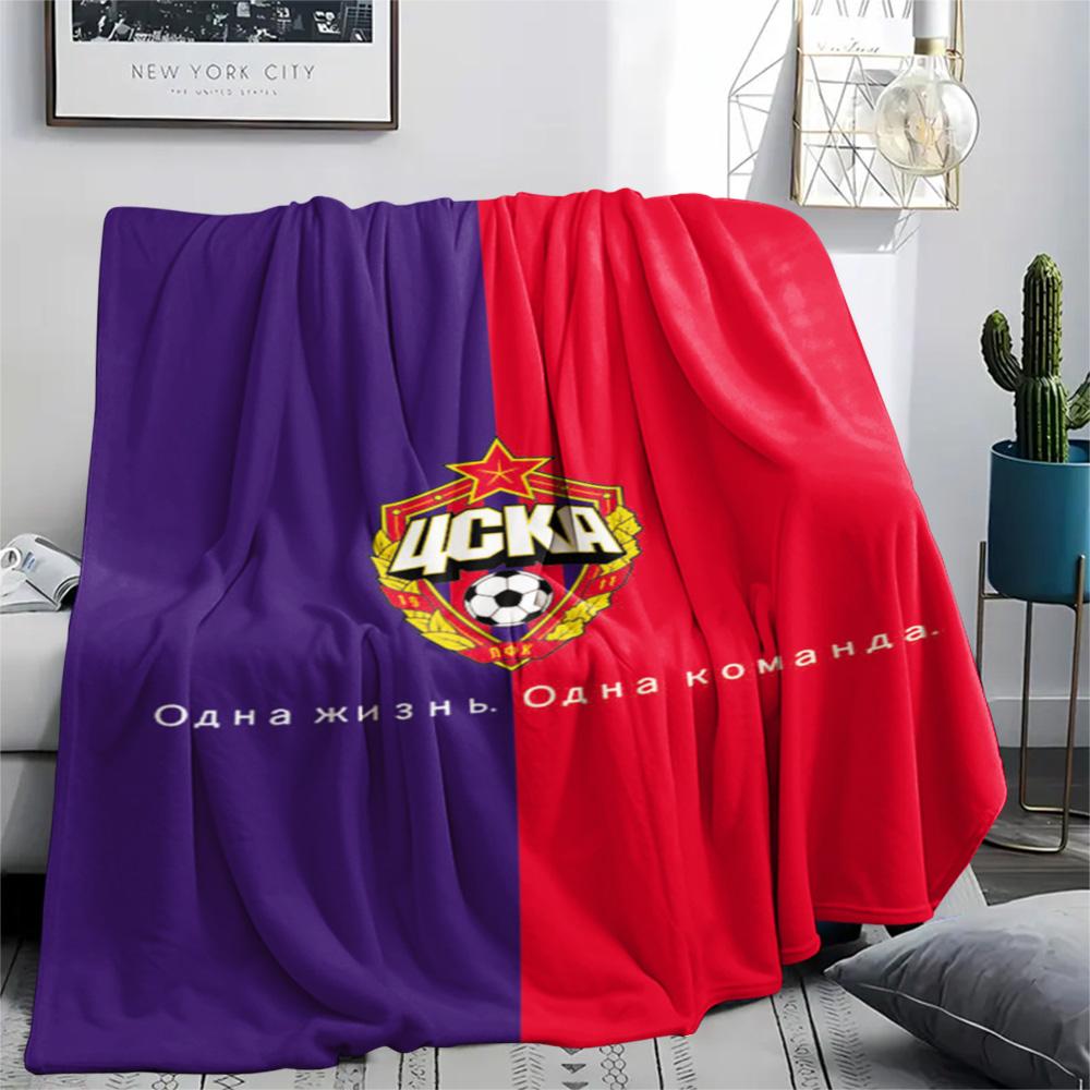 1Pc CSKA Moscow Print Flannel Blanket High Quality Warm Comfortable Cover for All Seasons Perfect for Gifts Home Decor