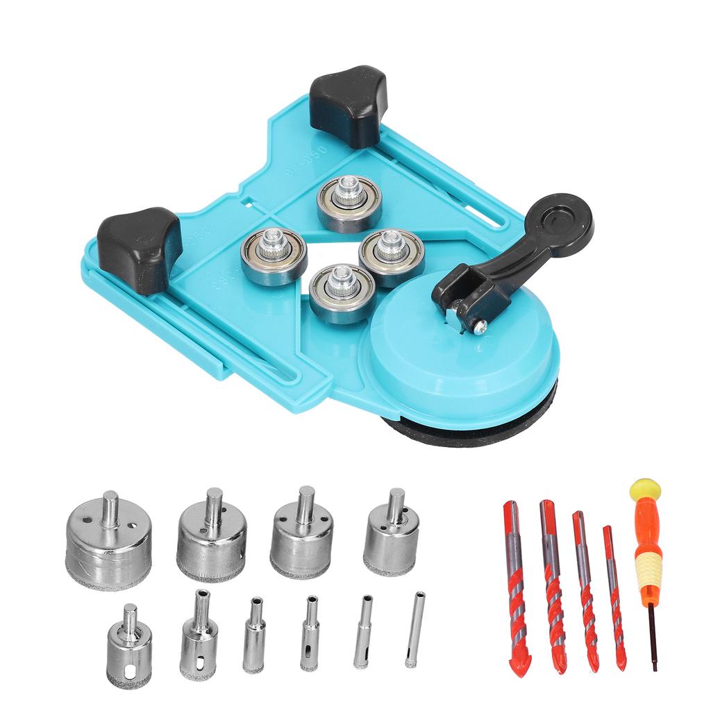 16Pcs Diamond Drill Bit Hole Saw 6?50mm Cutter Drilling Tool Set Kit for Tile WoodLight Blue