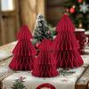 3 Pcs Paper Christmas Tree 3D Honeycomb Tree Tabletop Centerpiece for Holiday Fireplace Mantel Table Decor