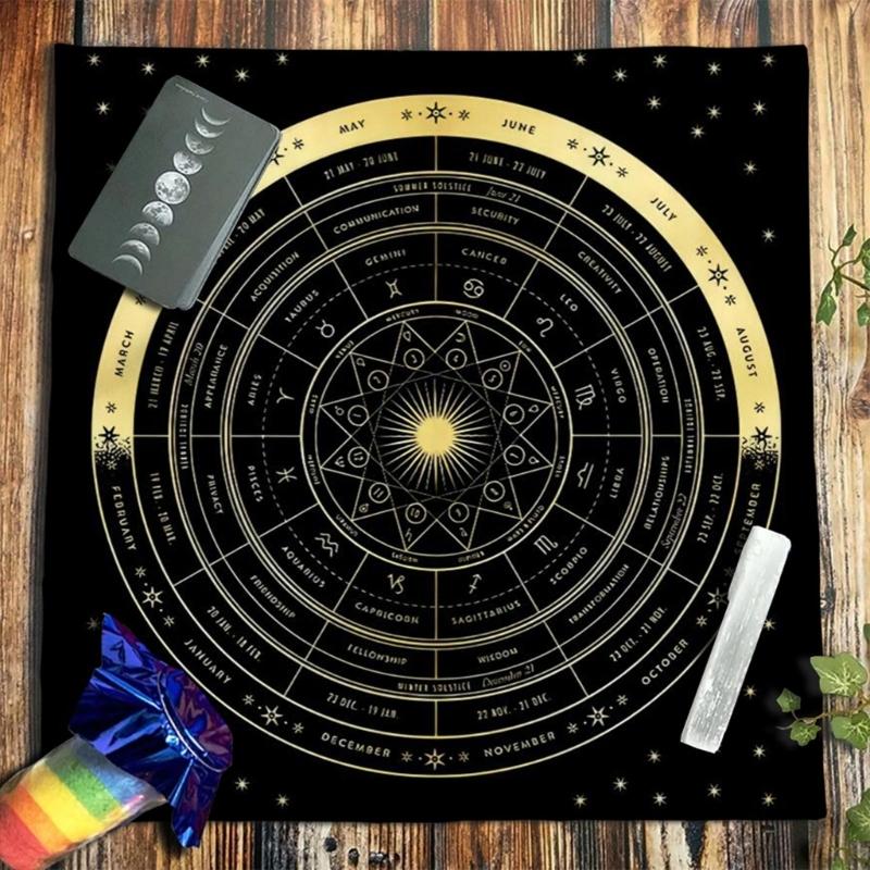 Коврик для настольной игры Астрологические оракулы Настольная скатерть Коврик для карт Гадания Скатерть