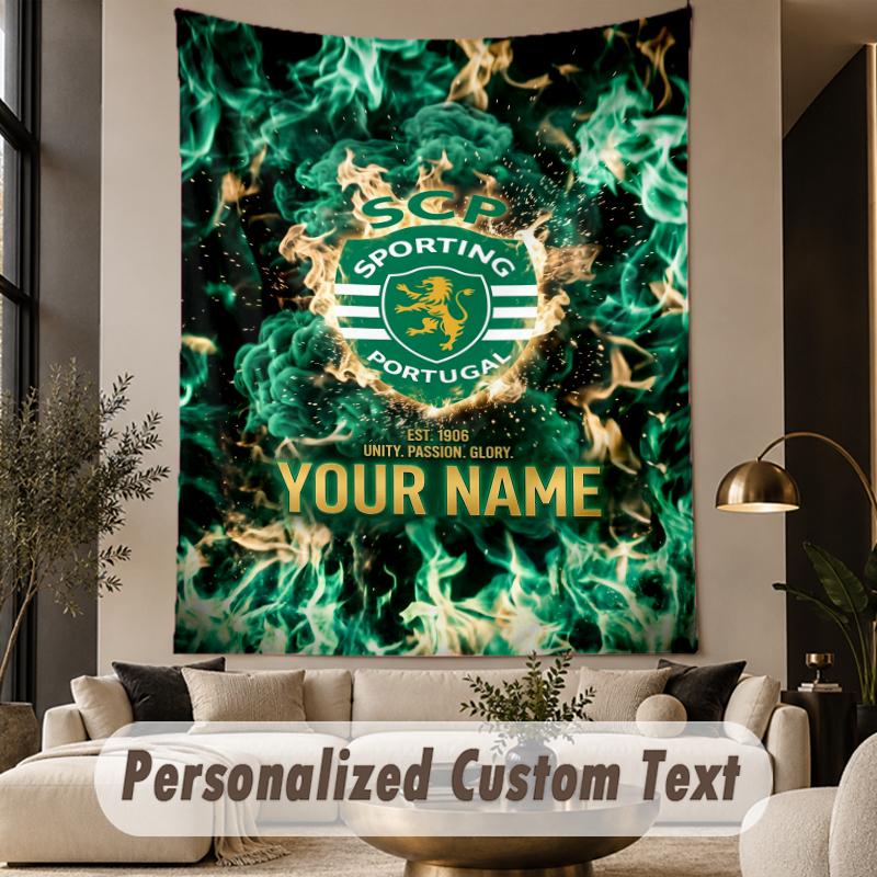 Custom Text Tapestry Sporting CP Print Wall Tapestry Indoor Living Room Wall Decor