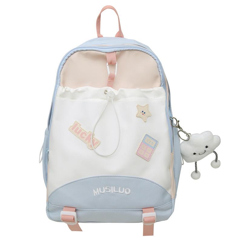 Школьный рюкзак школьный рюкзак для девочек, милый стиль, для старшеклассниц, рюкзак большой емкости, маленький свежий рюкзак для девочек контрастного цвета