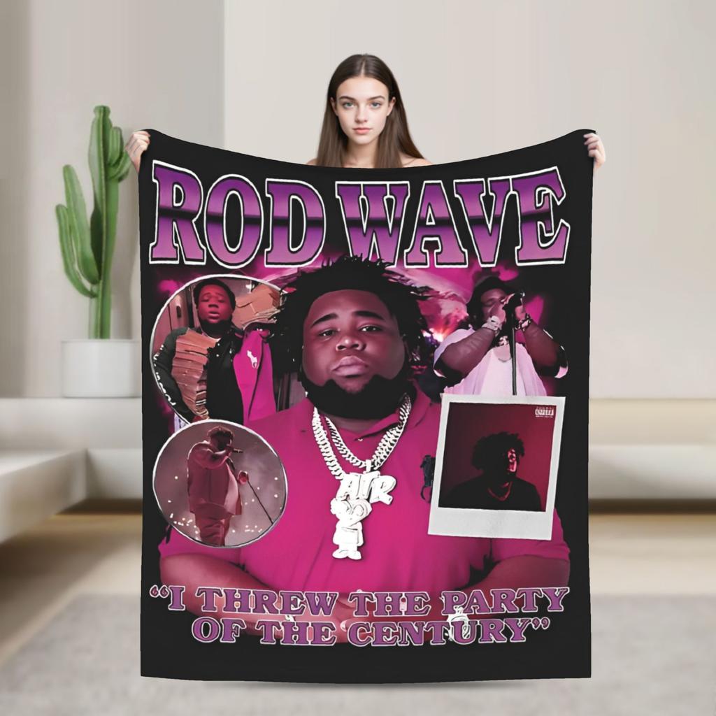 Rapper rod wave Blanket Decorative Flannel Bedding Throws For Couch Bed Super Warm Custom Quality Bedspread Gift