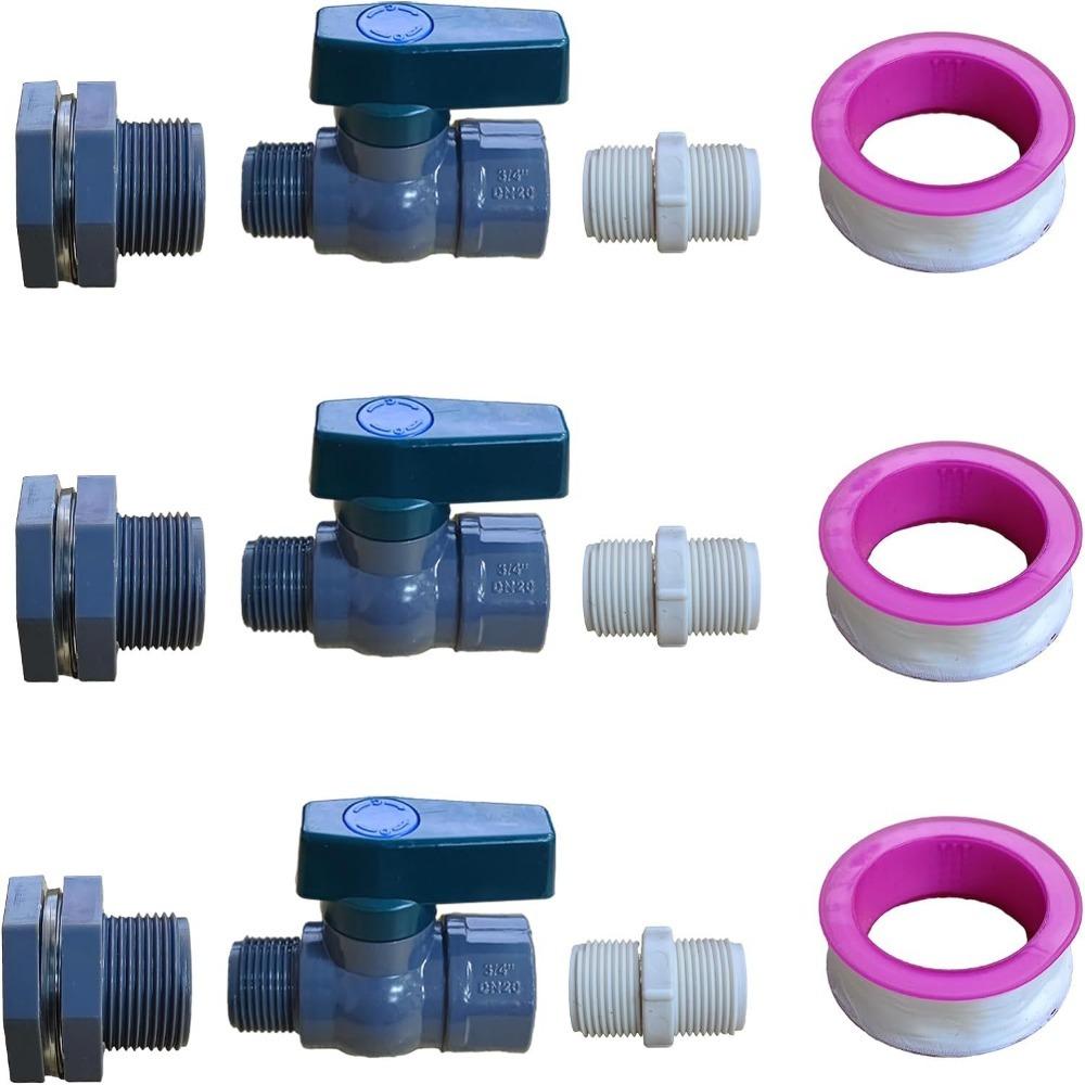 Thread Seal Tape Rain Barrel Faucet Valve Kit Hard Durable Garden Diverter Kit Plastic Sealing Performance