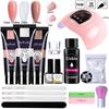 15Pcs Poly Nail Gel Set UV LED Quick Nail Builder With 54W UV Lamp Nail Extension Set For Beginner