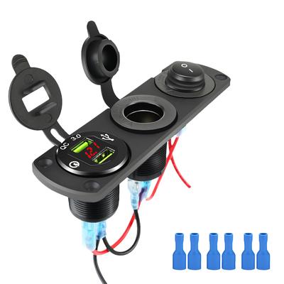12 В быстрое зарядное устройство с переключателем, панель с двумя USB-разъемами, водонепроницаемая автомобильная зарядная розетка, автоматическая розетка для автомобиля, лодки, для зарядки автомобиля