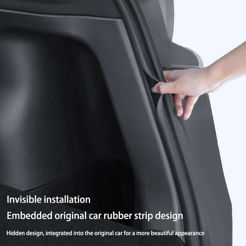 Для Tesla Model Y Juniper 2025 Боковые Защитные Накладки на Багажник TPE Полное Покрытие Поверхность с Ворсом Угловые Защитные Накладки Внутренний Защитный Аксессуар
