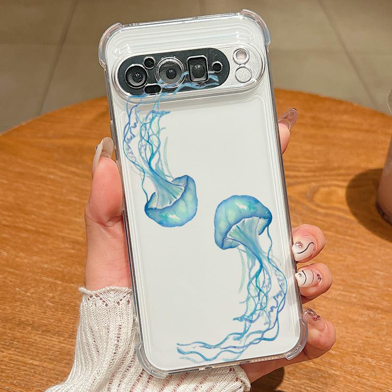 Чехол с рисунком Осьминог и Морская звезда Для Google Pixel 9 Pro XL 9A Ударопрочный ТПУ Силикон Прозрачный Мягкий Чехол