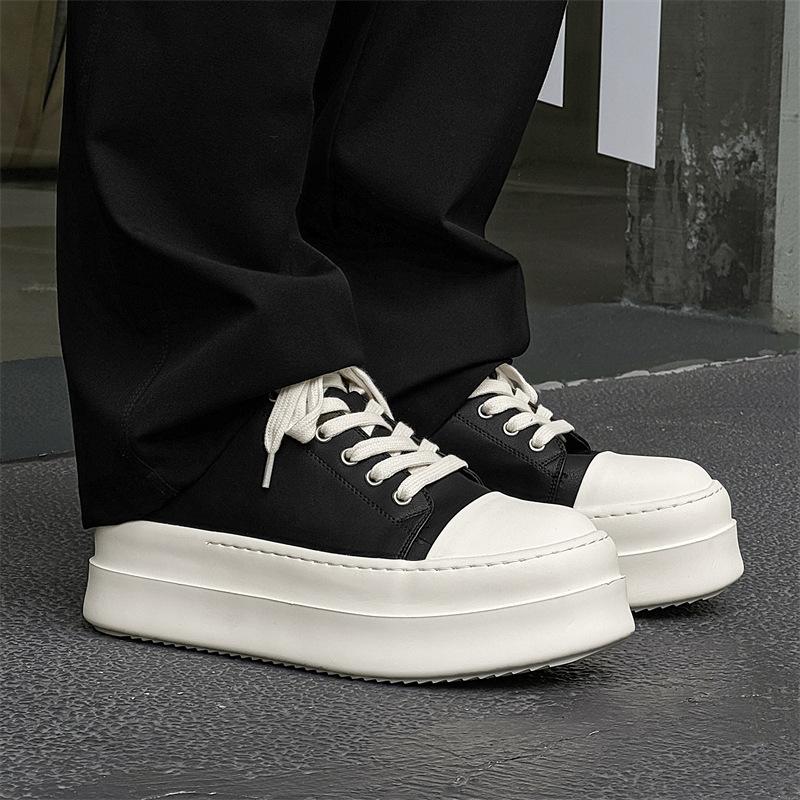 Парные туфли на платформе с большой головкой из парусины, мужские нишевые американские туфли для улицы, универсальные повседневные туфли для поездок на работу 18454-J