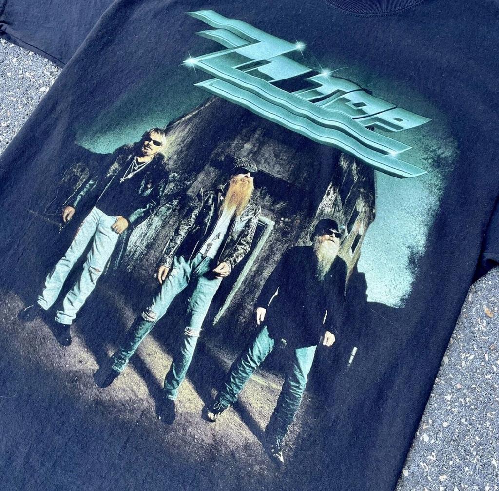 Винтажная черная хлопковая футболка группы ZZ Top S-5XL с коротким рукавом