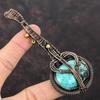 Тибетский бирюзовый кулон, обернутый медной проволокой, драгоценный камень, уникальный медный проволочный ювелирный кулон, ручная работа, гитара, бирюзовый ювелирный подарок
