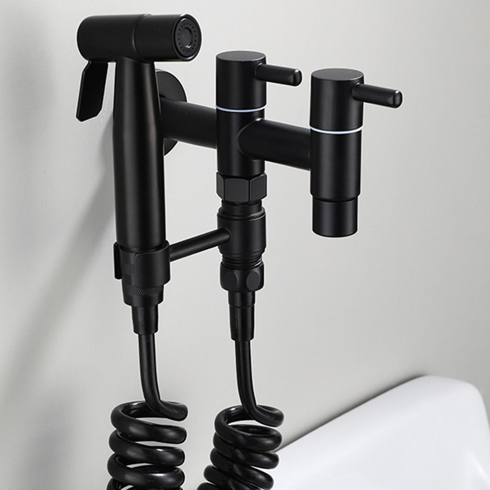 Anti Splash Mop Washing Tap Matte Black Bathroom Sink Bibcock Washing Machine Faucet Basin