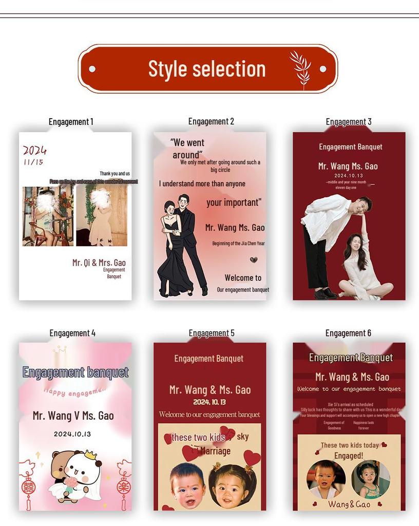 Custom Wedding Welcome Sign Display Stand: High-End Creative Decoration for Engagement Banquets