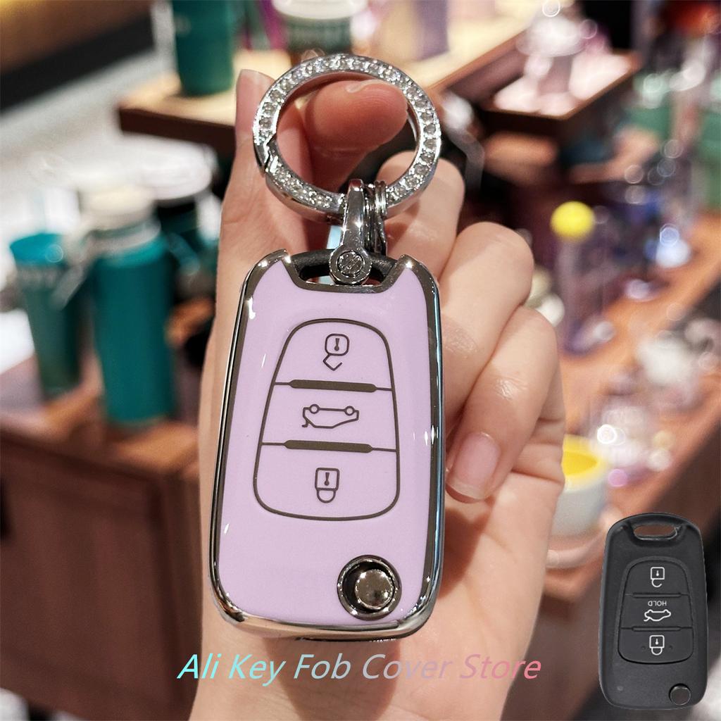 Key Fob Cover with Keychain Lanyard for Hyundai I10 I20 Ix20 I30 Ix35 for Kia Ceed Soul Sportage Venga