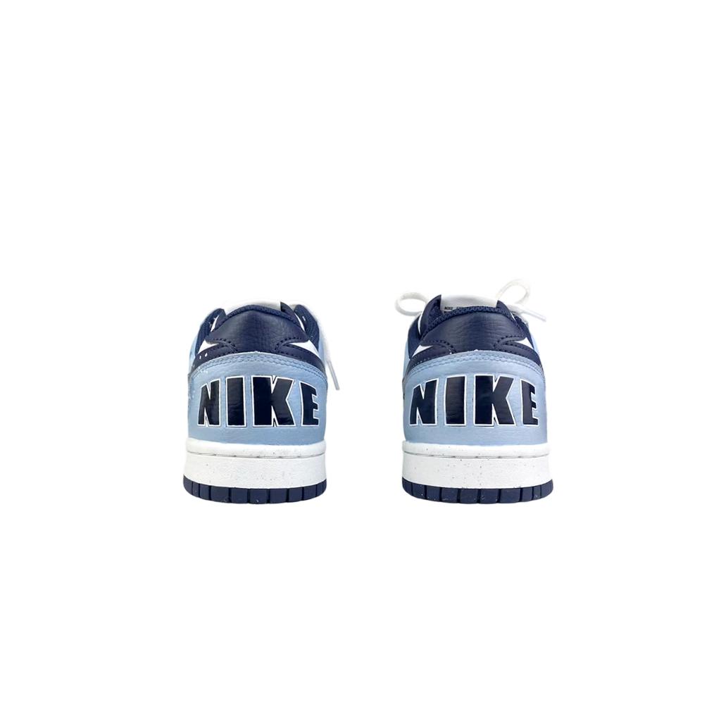 Nike Big Cushioning Abrasion Resistant Cushioning, Wear Resistant Low top Skateboard Shoes Unisex White Blue 355152-140(Team373-)