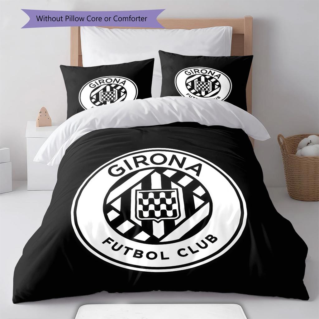 Girona FC poster Bedding Quilt Set Quilt Cover Pillowcase Home Decoration Birthday Gift (1 * duvet cover + 2 * pillowcase, without core)