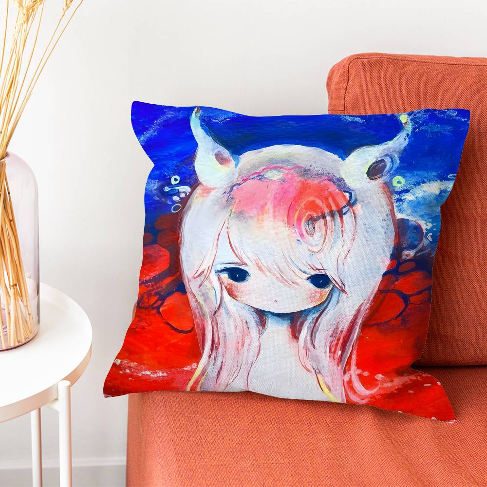 Kkikuo Art Anime Cartoon Pillowcase Pillows for Sofa Cover Decoration Home Decor Items Luxury Pillow Covers Cushion Cushions