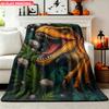 Flannel Blanket 1pc Dinosaur Roar with Power Soft Air Conditioning Blankets Office Sofa Blankets Nap Blankets Camping Blankets Per
