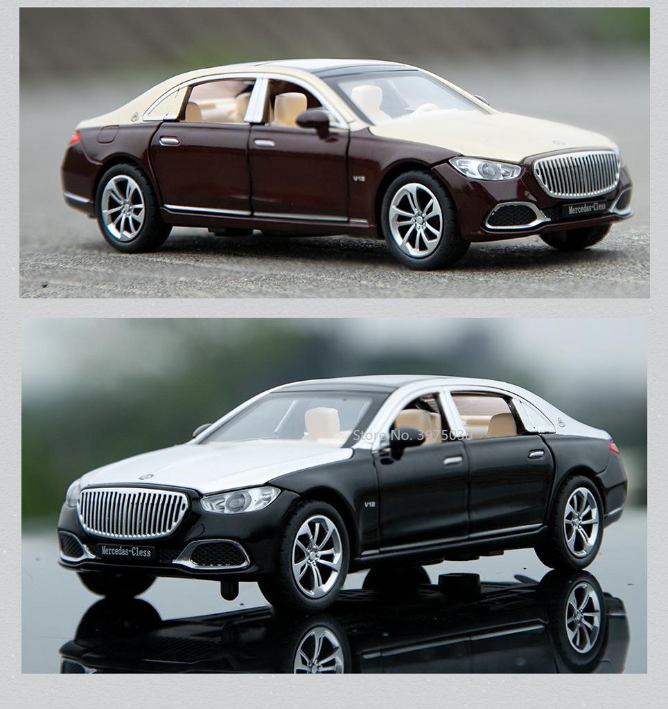1/32 Alloy Diecast Benz Maybach S680 Car Model Scale Toy High Simulation Vehicle Door Can Open Pull Back Collect Decorative Toys