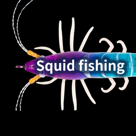 Светящаяся креветка-приманка с крючком для кальмара, реалистичная биомиметическая искусственная