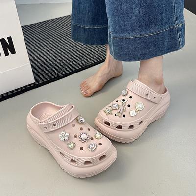 Новые облачные туфли-дырочки женские летние на толстой подошве, увеличивающие рост, нескользящие, с мягкой подошвой, пляжные туфли, женские крутые шлепанцы для улицы