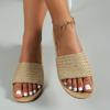 Женские однотонные повседневные шлепанцы 35–45 лет, легкие шлепанцы из плетеной соломы с мягкой подошвой, летние пляжные шлепанцы