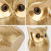 Modern Classy Lucky Owl Resin Art Figure Showpiece (Golden), 1 Piece