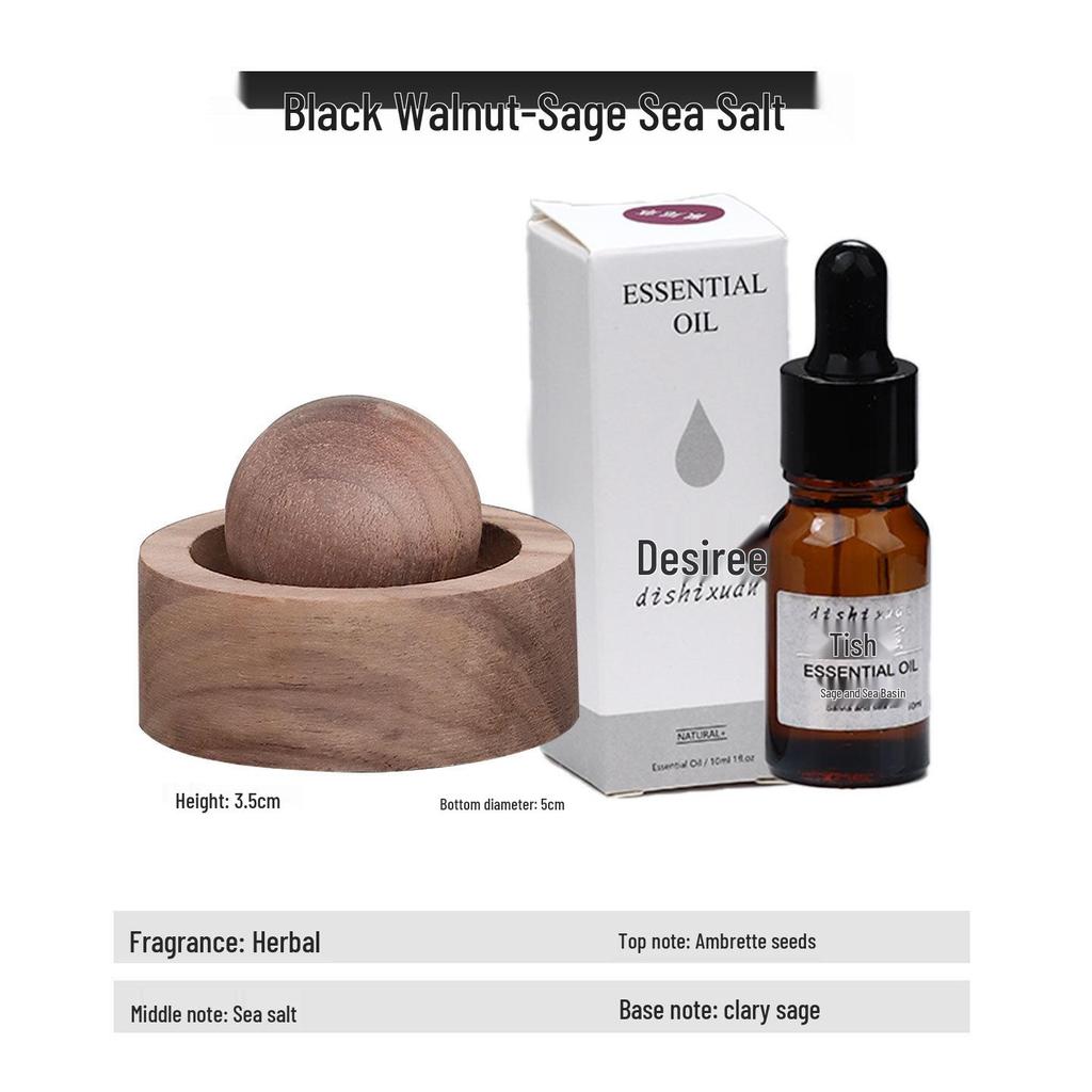 Round Wood Aromatherapy Diffuser - Long-Lasting Essential Oil and Car Fragrance Ornament for Home and Bedroom.