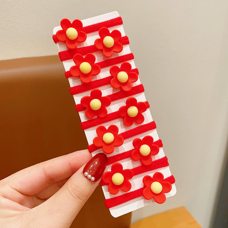 Милые красные новогодние детские резинки для волос - Праздничные эластичные резинки, не повреждающие волосы, для девочек