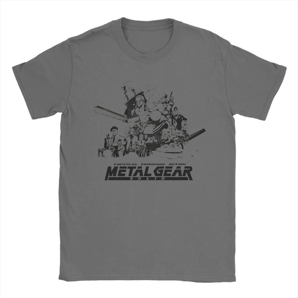 Мужские футболки Metal Gear Solid Черная версия 100% хлопок Смешные футболки с круглым вырезом Футболка с коротким рукавом Одежда Большие размеры