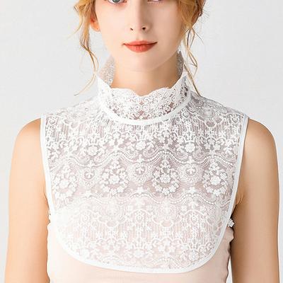 Женская черная/белая блузка с искусственным воротником, осень-зима, съемный воротник рубашки, блузка с накладным воротником, топ, женская одежда, аксессуары