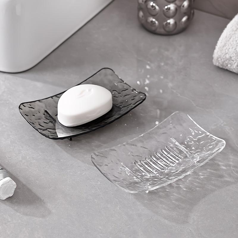 1 шт. Прозрачная мыльница Высококлассная ванная комната с узором «Ледник» Стойка для хранения мыла для домашнего использования Мыльница