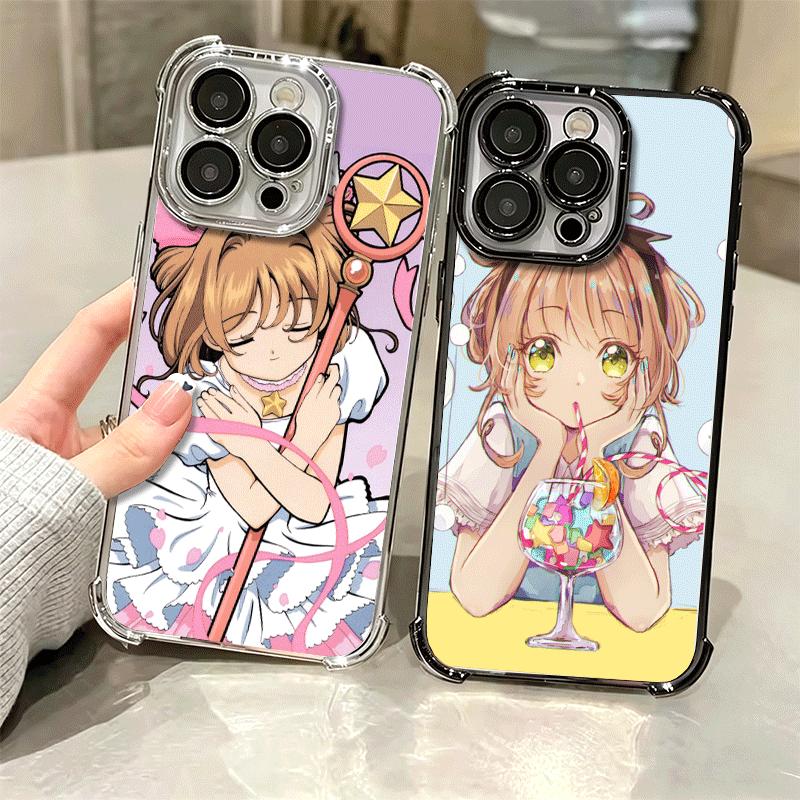 Мягкий чехол для телефона с аниме CardCaptor Sakura для iPhone 15 16 17 Air 14 Pro Max 16E Plus 13 12 Mini, с покрытием, противоударный Fundas