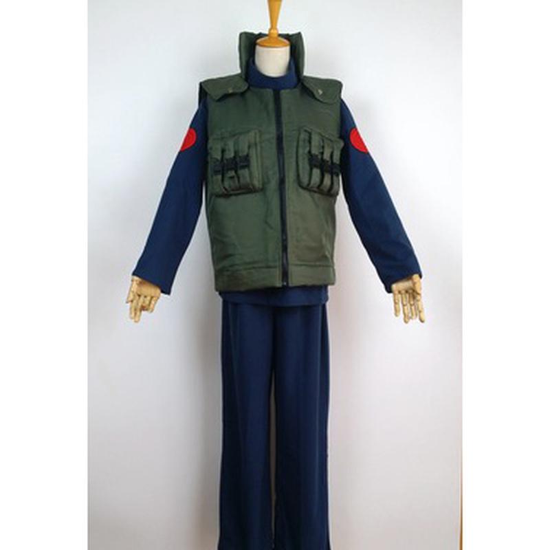 Japanese Anime Cartoon Cosplay Costumes Hatake Kakashi Full Set Green Ninja Unisex Vest Garment