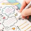 6Pcs Flower Line Shaped Highlighter Pens, Roller Tip, Curve Liner Marker, Writing, Journaling, Drawing Stationery, Kawaii