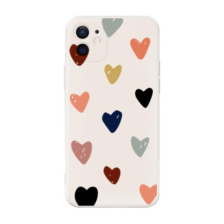 For 17 Pro Max Mobile Phone Case Liquid Silicone Frosted Shockproof Flower Love Straight Edge Design