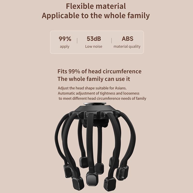 Электрический массажер для головы, скребок для головы, Bluetooth, музыкальная вибрация, массаж головы осьминога для расслабления и снятия стресса, лучший сон